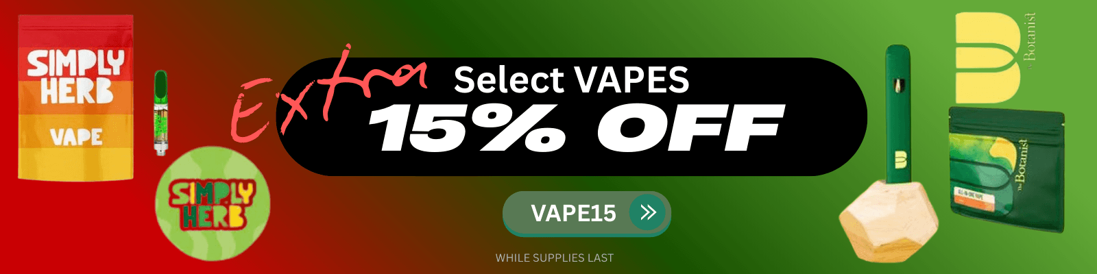 15% off select vapes